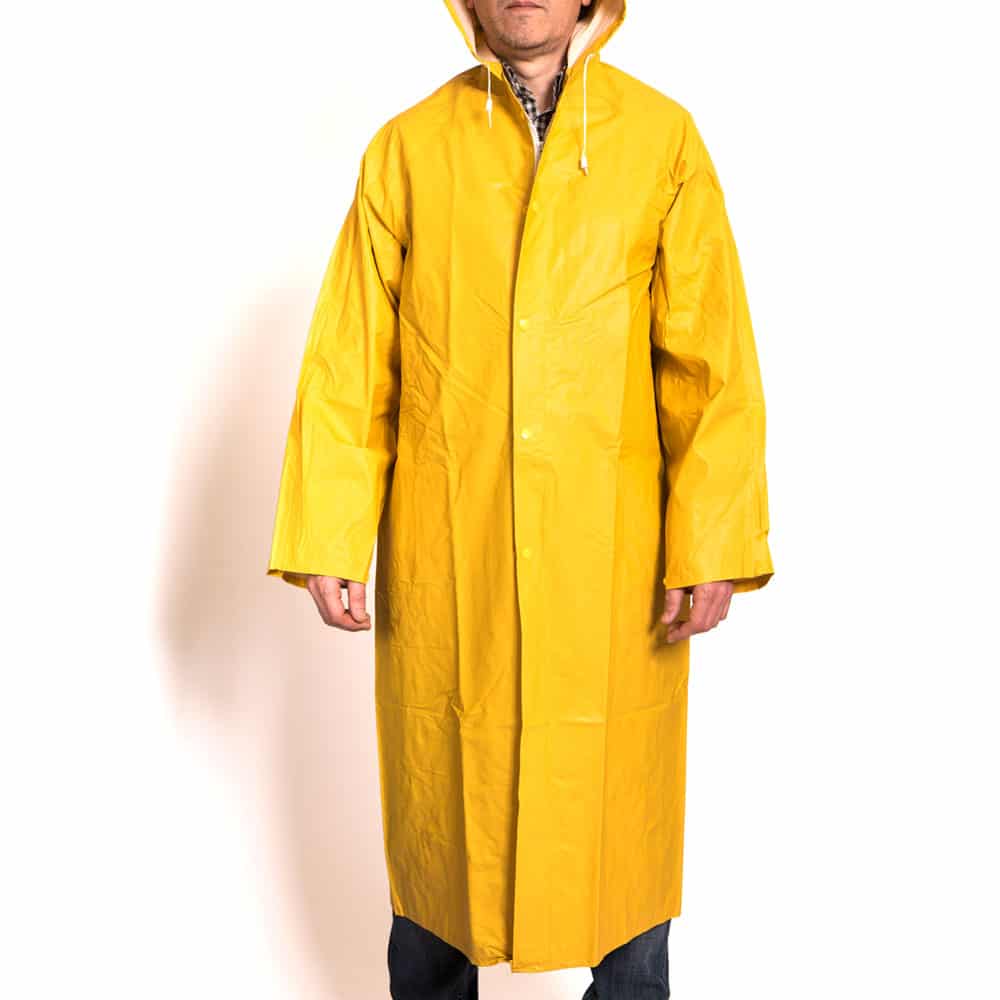capa amarilla para lluvia gruesa